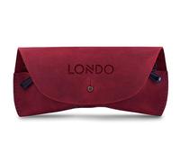 Londo Custodia per occhiali da vista e occhiali da sole in vera pelle con chiusura a bottone