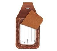 Londo Etichetta ID in Vera Pelle per Valigia con Slot per AirTag - Accessorio da Viaggio Elegante e Resistente, Compatibile con Apple AirTag per Monitoraggio Facile