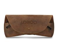 LONDO Genuine Leather Eyeglass Case with Button Closure