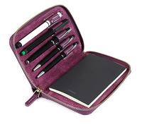 Londo Genuine Leather Padfolio with Pencil Holder Notepad And Zipper Closure - Viola