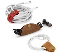 Londo Organizer con Set di Fermacavi per Auricolari e Cavi in Vera Pelle