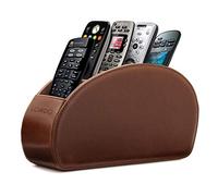 Londo Porta Telecomandi con 5 scomparti - Per contenere telecomandi di TV, stereo, decoder, DVD, Blu-Ray - in Pelle con fodera interna in suede. Adatto per salotto o camera da letto