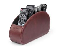 Londo Porta Telecomandi con 5 scomparti - Per contenere telecomandi di TV, stereo, decoder, DVD, Blu-Ray - in Vera Pelle con fodera interna in suede. Adatto per salotto o camera da letto