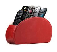 Londo Porta Telecomandi con 5 scomparti - Per contenere telecomandi di TV, stereo, decoder, DVD, Blu-Ray - in Pelle con fodera interna in suede. Adatto per salotto o camera da letto