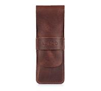 Londo Portapenne in Pelle, Astuccio per Penne e Matite, Design Classico, 17.5 x 6 x 1 cm - Marrone
