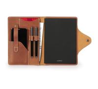 Londo Portfolio in Vera Pelle con Blocco Note e Chiusura a Scatto, per Affari, Ufficio e Viaggi - Cartella Elegante e Funzionale in Pelle di Alta Qualità