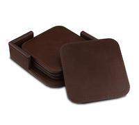 Londo Sottobicchieri in Pelle (Set da 4) - Sottobicchieri Premium per Tazze da Caffè, Bicchieri - Superficie Antiscivolo