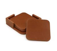 Londo Sottobicchieri in Pelle (Set da 4) - Sottobicchieri Premium per Tazze da Caffè, Bicchieri - Superficie Antiscivolo