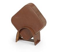 Londo Sottobicchieri in Pelle (Set da 6) - Eleganti e Resistenti Sottobicchieri con Superficie Liscia per Casa e Ufficio