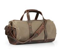 Londo Top Grain Canvas & Leather Duffel Bag - Borsa da Viaggio Elegante e Resistente per Affari, Weekend, Palestra e Bagaglio a Mano