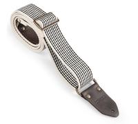 Londo Tracolla per chitarra in cotone con estremità in vera pelle, regolabile fino a 142 cm