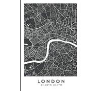 LONDON 51.30ºN /0.7ºW: Cuaderno de viaje. Diario, bullet journal, bujo, Diseñado en Barcelona, cuaderno de dibujo, sketchbook, bujo, cuadrícula de ... de viajes, mapa de ciudades, londres
