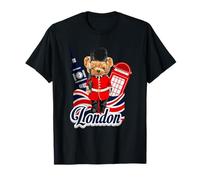 London Bear Guard Big Ben Red Phone Booth Union Jack UK Maglietta