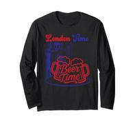 London Beer Time Pub Bere Pinta Amante Divertente LOL Classico Maglia a Manica