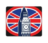 London Big Ben British Union Jack Flag Mousepad Comodo Tappetino per Mouse Portatile Mouse Pad per Accessori Scrivania Casa Computer 25X30Cm