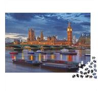 London Big Ben Puzzles 1000 Pezzi Materiale Riciclato Thames River Puzzle for Ragazzi e Ragazze Divertente Regalo & Activity for Home Ideale for Bambino‘s Regalo di Compleanno 52x38cm/100...