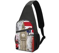 London Big Ben UK British Flag Crossbody Zaino Borsa a tracolla Leggera One Strap Sling Bag Travel Hiking Daypack