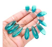 London Blue Topaz Top Quality Hydro Quartz Briolette 30X10MM perline lotto di...