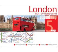London Bus and Underground PopOut Map : Pocket-size, pop up map showing London's bus network and entire tube network