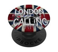London Calling - Bandiera del Regno Unito e autobus a due piani PopSockets PopGrip Adesivo