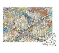 London Cityscape Jigsaw Puzzles 1000 Pezzi Materiale Riciclato Maximalism Puzzles for Elderly Relieve Senile Dementia Fun Family Game Activity Home 38x26cm/1000pcs