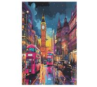 London Cityscape Legno Puzzle 1000 Pezzi,Per Adulti E Giovani,Challenge,Puzzle 3d Impossibili, Stampa Di Alta Qualità Regalo 78×53cm