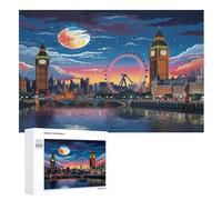 London Cityscape Legno Puzzle 1000 Pezzi,Per Adulti E Giovani,Challenge,Puzzle 3d Impossibili, Stampa Di Alta Qualità Regalo (75×50cm)