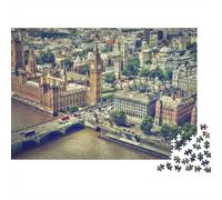 London Cityscape View Pacchetto Puzzle 1000 Pezzi Carta Ecologica Per Anziani, Puzzle Allenamento Mentale, Puzzle Da Viaggio, Regalo Natale Per Nonni 52x38cm/1000pcs