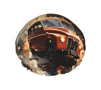 London Color Taxi Cuffia da doccia da donna a doppio strato, riutilizzabile, design di grandi dimensioni adatto a tutte le lunghezze dei capelli, adatto per ragazze, spa e salone domestico.