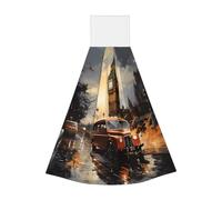 London Color Taxi Hangable asciugamano portatile, velluto super assorbente asciugamano da cucina, per bambini adulti bagno cucina appeso asciugamano