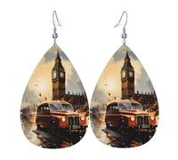 London Color Taxi orecchini in pelle a forma di goccia sono un accessorio lussuoso e alla moda adatto per le donne, mostrando fascino individuale.