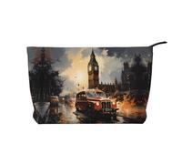 London Color Taxi - Trousse per cosmetici, in velluto a coste, con chiusura a cerniera, adatta per viaggi, campeggio e uso quotidiano
