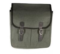 London Craftwork Borsa Sellino Bici in Canvas e Vera Pelle Grigio
