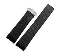 London Craftwork Cinturino in gomma compatibile con Tag Heuer Grand Carrera Watch 22 mm 24 mm, nero, 24mm