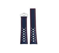 London Craftwork Cinturino in vera pelle da 22 mm per orologio TAG HEUER CARRERA MONACO FORMULA 1 nero blu, Misura unica, Pelle, Nessuna pietra preziosa