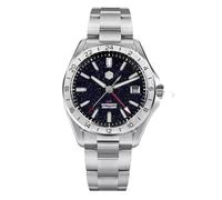 London Craftwork Orologio San Martin GMT 39mm Automatico Acciaio 100M Movimento NH34, Avventurina, Orologio GMT