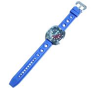 London Craftwork SD1970 Steeldive Captain Willard 6105 Orologio subacqueo automatico NH35 Movimento, Nero (cinturino in gomma blu), Militare
