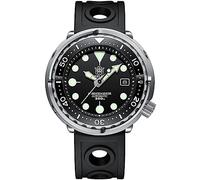 London Craftwork SD1975 Steeldive Tuna 300M impermeabile orologio subacqueo automatico movimento NH35, Nero (cinturino nero in gomma), Militare