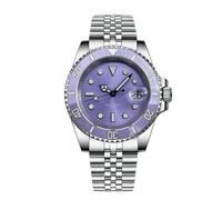 London Craftwork Steeldive SD1953 Orologio subacqueo con lunetta in ceramica 41 mm resistente all'acqua movimento NH35, Viola (Bracciale in acciaio), Orologio subacqueo