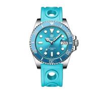 London Craftwork Steeldive SD1953 Orologio subacqueo con lunetta in ceramica 41 mm resistente all'acqua movimento NH35, Turchese (cinturino in gomma, Orologio subacqueo