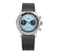 London Craftwork Sugess 1963 - Orologio da polso meccanico da uomo, con cronografo, modello Seagull ST190, colore: nero e azzurro cielo, Argento