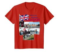 London Dolls on Holidays Londra per Bambini Maglietta, Bambini, Rosso, 3 Anni