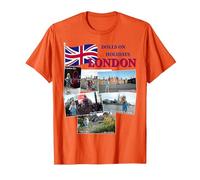 London Dolls on Holidays Londra per Bambini Maglietta, Uomo, Arancio, M