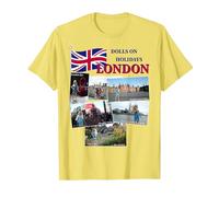 London Dolls on Holidays Londra per Bambini Maglietta, Uomo, Limone, XL