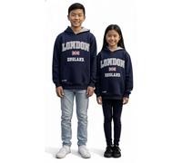 London England - Felpa con cappuccio per bambini, colore blu navy (LE129K) sconosciuto 41-42