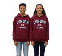 London England - Felpa con cappuccio per bambini, colore marrone (LE129K) sconosciuto 41-42