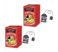 London Fruit® | Assortimento Infusi Frutta | 10 Mela Cannella, 10 Ribes Nero, 10 Spezie Arancia, 10 Limone Lime - Tot 40 Filtri (80 Gr) | Tisane Senza Caffeina