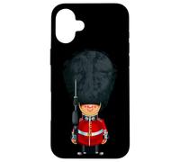London Guard Outfit, Funny Cute London Queen Guard Cartoon Custodia per iPhone 16 Plus