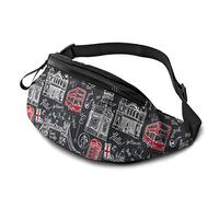 London Landmark Casual per Uomo Donna Cintura Regolabile per Viaggiare Escursionismo Ciclismo Corsa Festival Rave