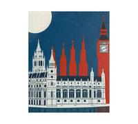 London Landmark Puzzle 1000 Pieces - Victorian London Cityscape Jigsaw, Tower of London, London Eye, Vintage Print, Gift for Puzzle Lovers (1014)